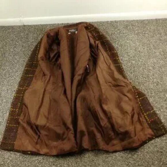 Salvatore Ferragamo Blazer Jacket Tweed Wool Herringbone Plaid Womens 46 (US 12) - Picture 5 of 14